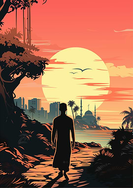 sunset in the middle east