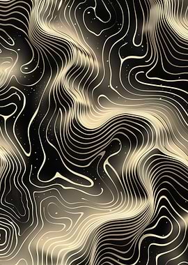 Abstract Gold Line Illusion