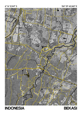 Bekasi Map Poster