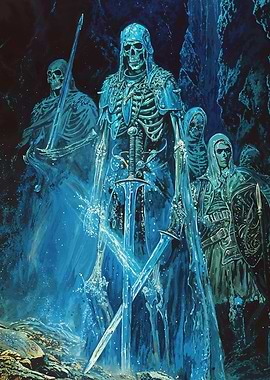 Skeletal Warriors in a Cave