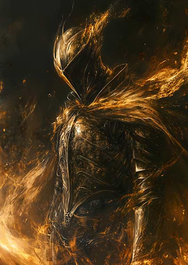 Golden Knight in Flames