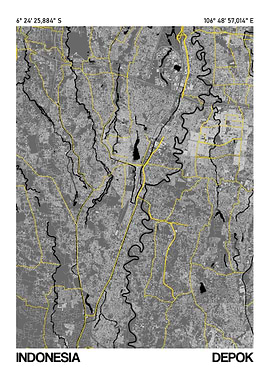 Depok Map Poster