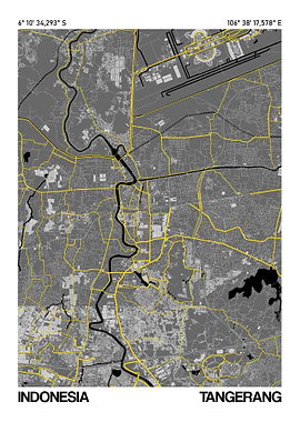 Tangerang Map Poster