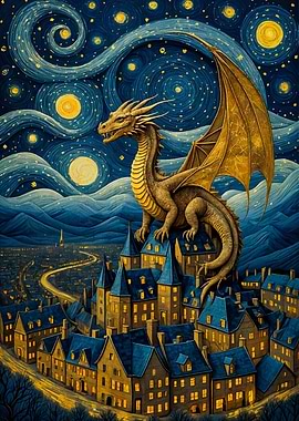 Dragon Van Goghs Starry