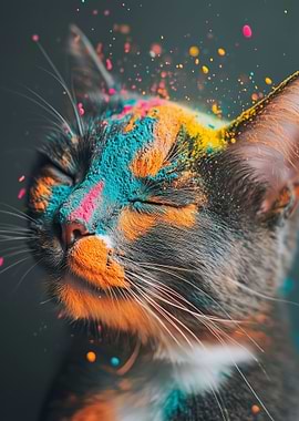 Colorful Powdered Cat