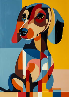 Geometric Dachshund Art