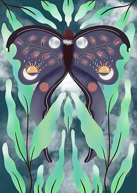 Sun and Moon Celestial Moth