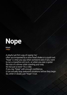 Nope Definition Poster