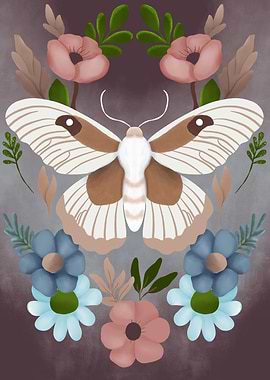 Dreamy Floral Moth