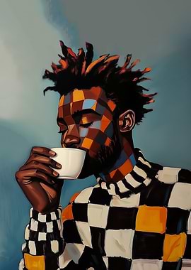Black Man Coffee Lover