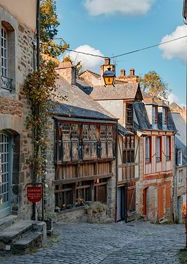 Cobblestone Town Dinan - Brittany, France