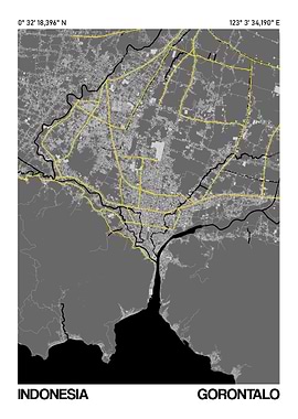 Gorontalo Map Poster