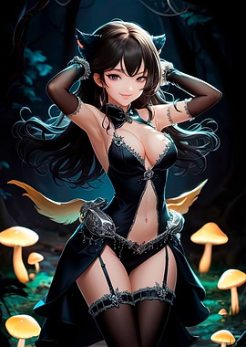 Anime Girl in Forest