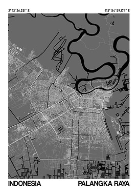 Palangka Raya Map Poster