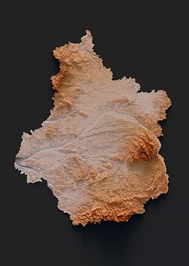 Centre Region relief map