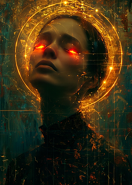Woman with Glowing Eyes