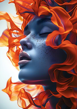 Abstract art of face