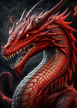 Fiery Dragon Portrait