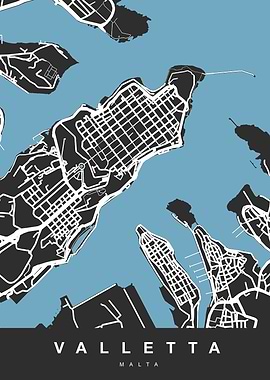 MAP VALLETTA MALTA