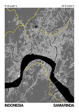 Samarinda Map Poster