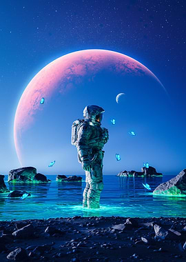 Astronaut and Butterflies