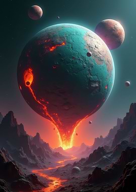 Surreal Lava Planet Glow