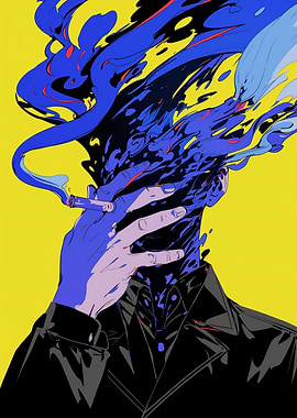 Abstract Man with Smoke