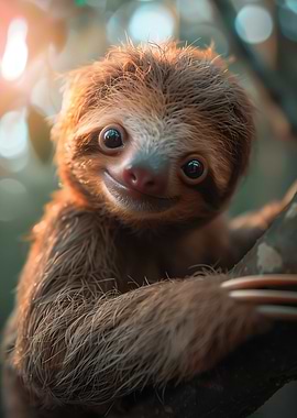 Smiling Sloth Close-Up