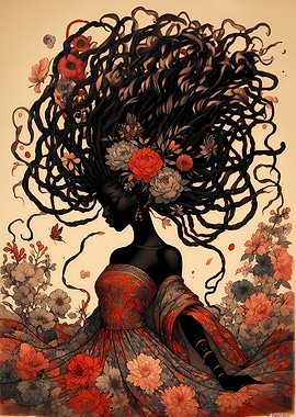 Afro Floral Goddess