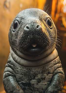Cute Manatee Portrait