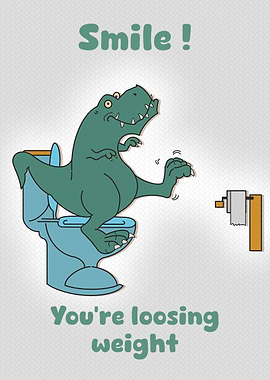 Toilet funny Dino sign