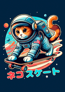 Cat Asrtonaut Skate
