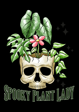 Spooky Plant Lady Skull