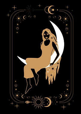 Woman on Crescent Moon