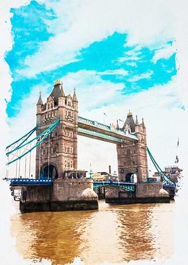 Tower Bridge Watercolor