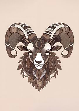 Ornate Ram Illustration