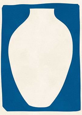 Vase in blue background