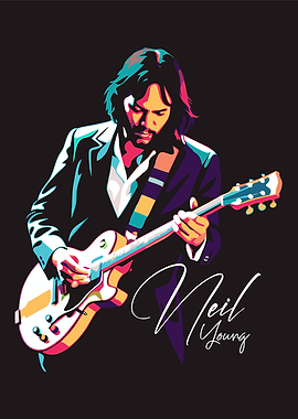 Neil Young Guitar Portrait