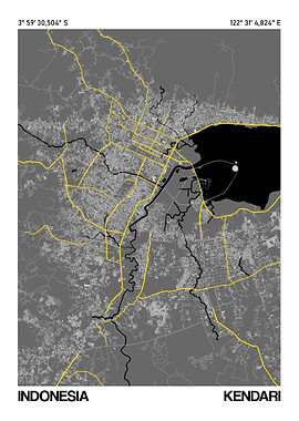 Kendari Map Poster
