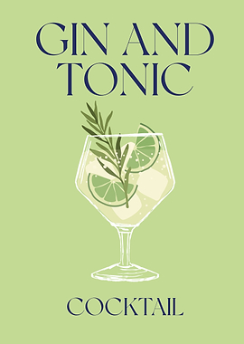 Gin Tonic Cocktail modern art