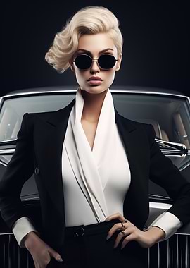 Stylish woman in black