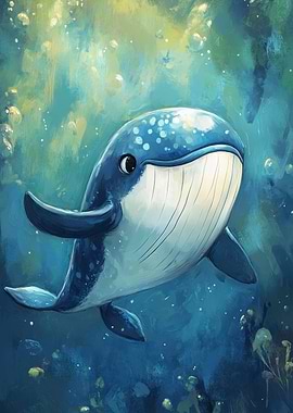 Cute Whale Painting