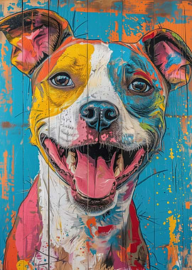Colorful Dog Portrait Painting
