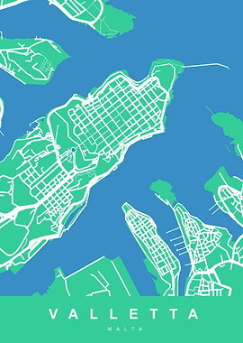 MAP VALLETTA MALTA