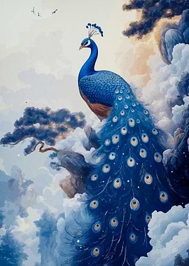 Peacock in Clouds