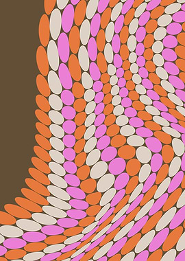 Retro Candy Waterfall Abstract Optical Illusion Art