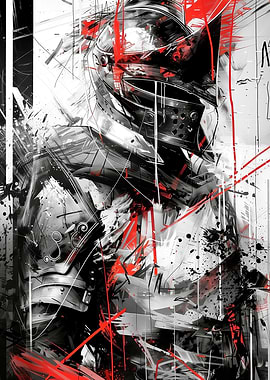 Knight in Armor Abstract