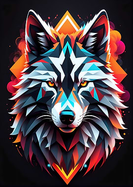 Geometric Wolf Portrait