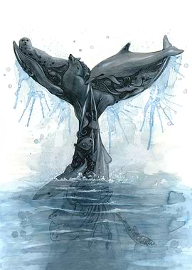Whale Fluke Collage