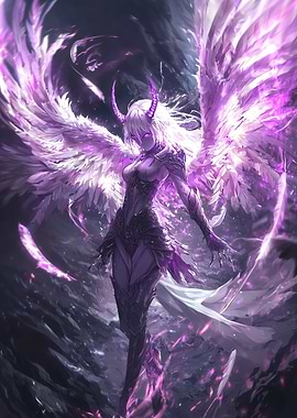 Purple Angel with Horns